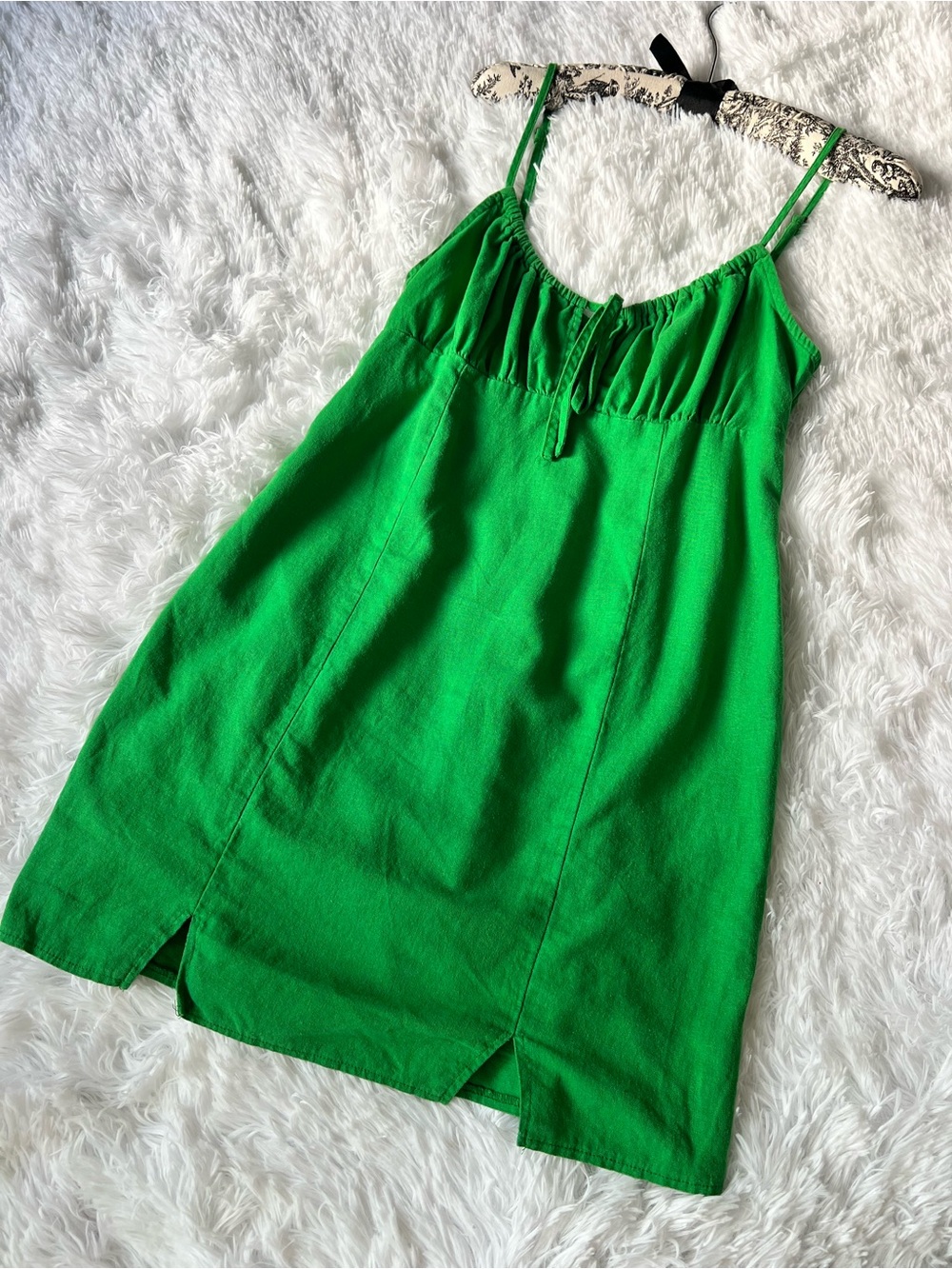 Wild Fable Bright Green Linen Dress Size M